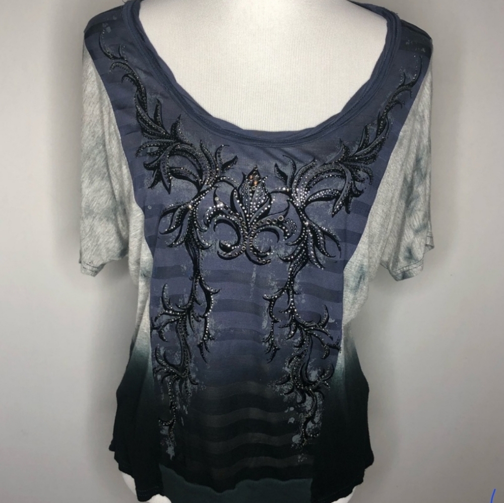 Miss Me Embellished Scoop Neck Top